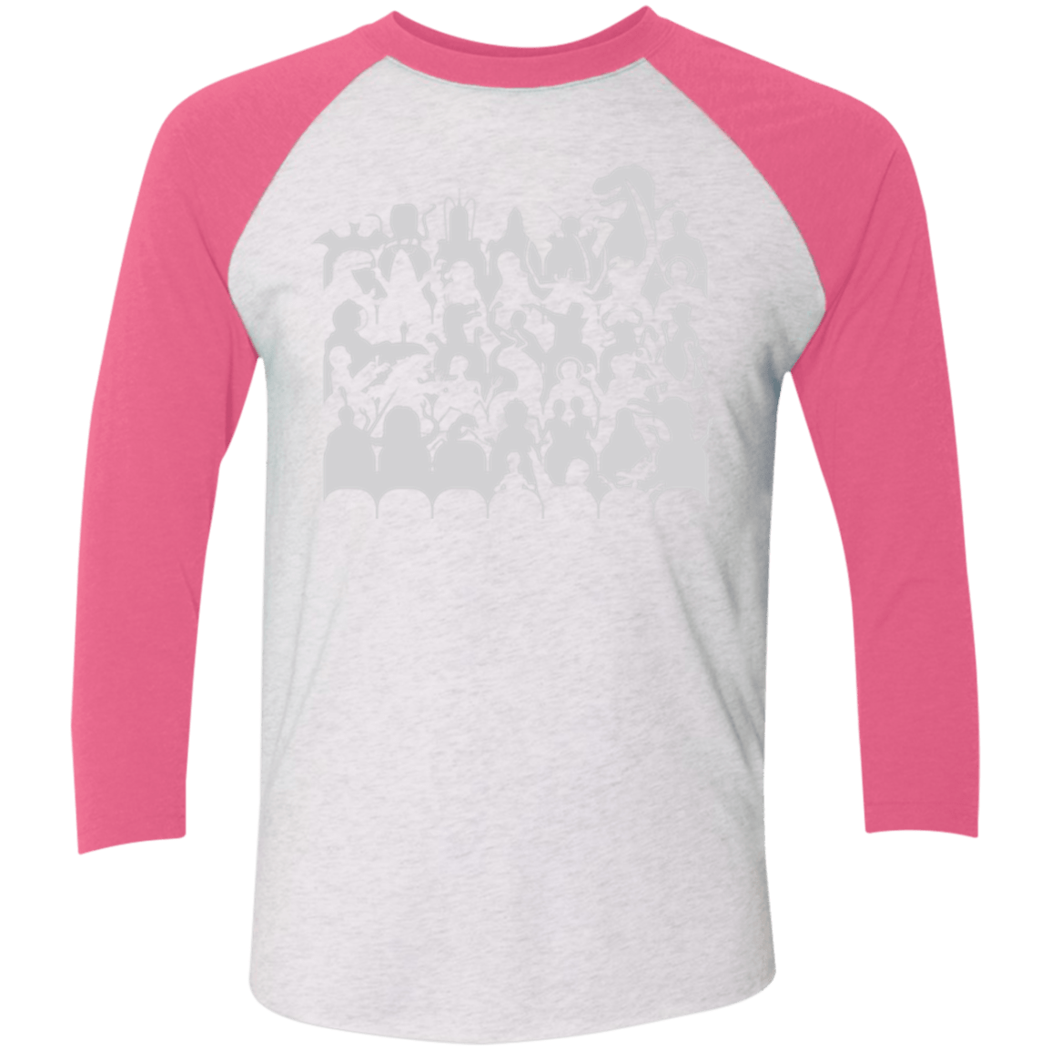 T-Shirts Heather White/Vintage Pink / X-Small MST3K Men's Triblend 3/4 Sleeve