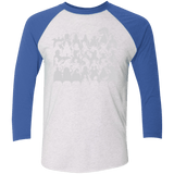 T-Shirts Heather White/Vintage Royal / X-Small MST3K Men's Triblend 3/4 Sleeve