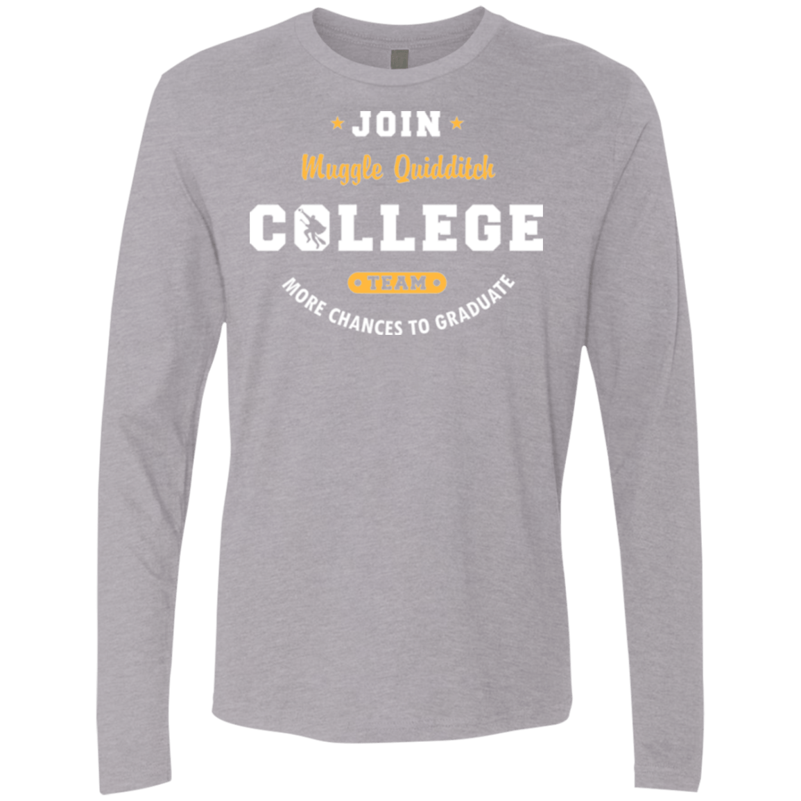 T-Shirts Heather Grey / Small Muggle Quidditch Men's Premium Long Sleeve