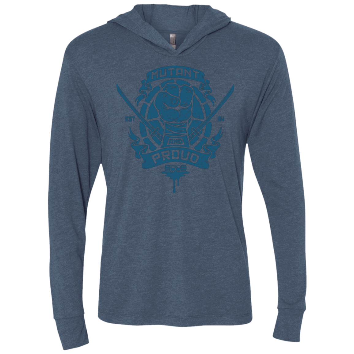 T-Shirts Indigo / X-Small Mutant and Proud Leo Triblend Long Sleeve Hoodie Tee
