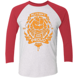 T-Shirts Heather White/Vintage Red / X-Small Mutant and Proud Mikey Triblend 3/4 Sleeve