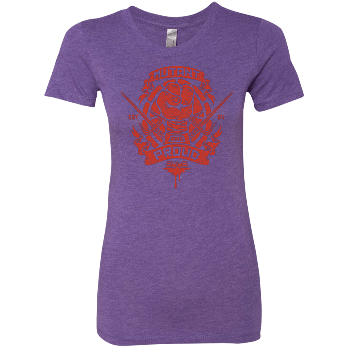 T-Shirts Purple Rush / Small Mutant and Proud Raph Women's Triblend T-Shirt