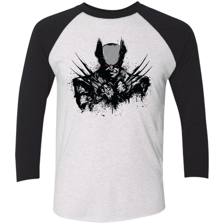 T-Shirts Heather White/Vintage Black / X-Small Mutant Rage  X Men's Triblend 3/4 Sleeve