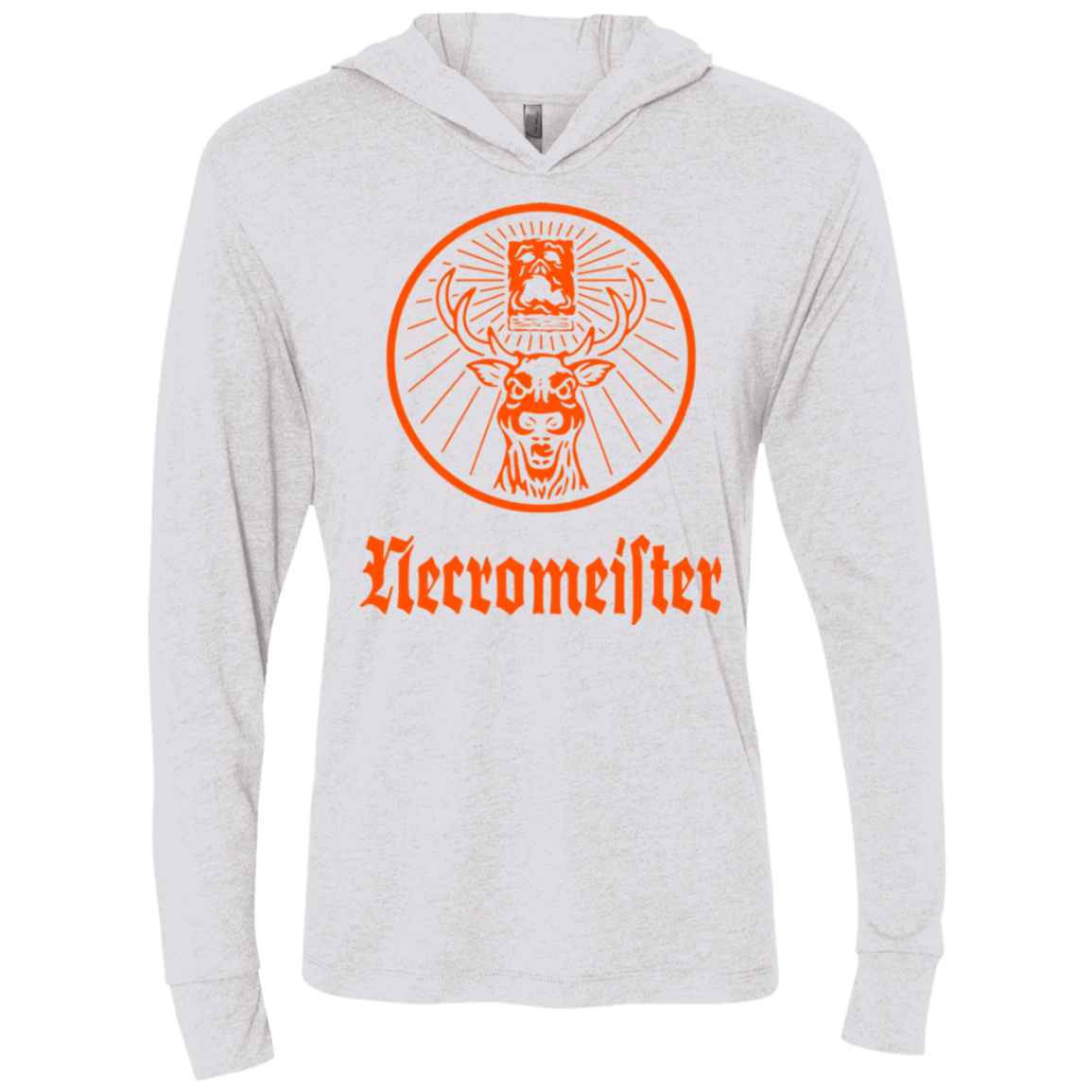 T-Shirts Heather White / X-Small NECROMEISTER Triblend Long Sleeve Hoodie Tee