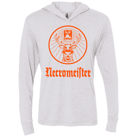 T-Shirts Heather White / X-Small NECROMEISTER Triblend Long Sleeve Hoodie Tee