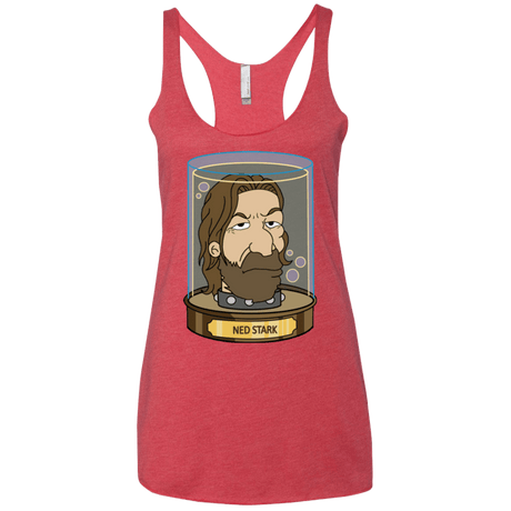 T-Shirts Vintage Red / X-Small Ned Stark Head Women's Triblend Racerback Tank
