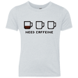 T-Shirts Heather White / YXS Need Caffeine Youth Triblend T-Shirt