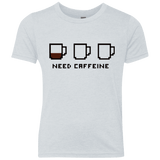 T-Shirts Heather White / YXS Need Caffeine Youth Triblend T-Shirt