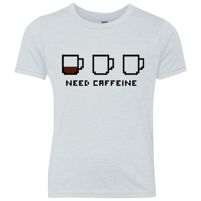 T-Shirts Heather White / YXS Need Caffeine Youth Triblend T-Shirt