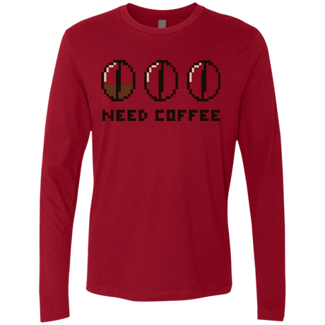 T-Shirts Cardinal / Small Need Coffee Men's Premium Long Sleeve