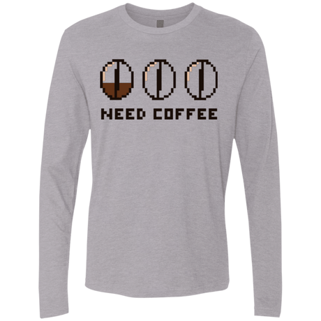 T-Shirts Heather Grey / Small Need Coffee Men's Premium Long Sleeve