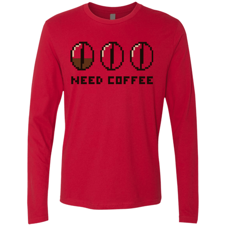 T-Shirts Red / Small Need Coffee Men's Premium Long Sleeve