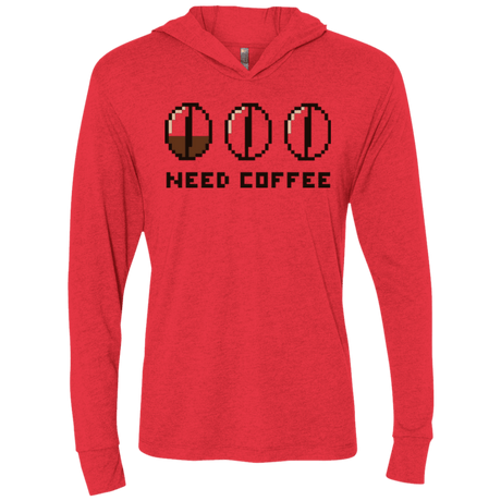 T-Shirts Vintage Red / X-Small Need Coffee Triblend Long Sleeve Hoodie Tee