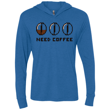 T-Shirts Vintage Royal / X-Small Need Coffee Triblend Long Sleeve Hoodie Tee