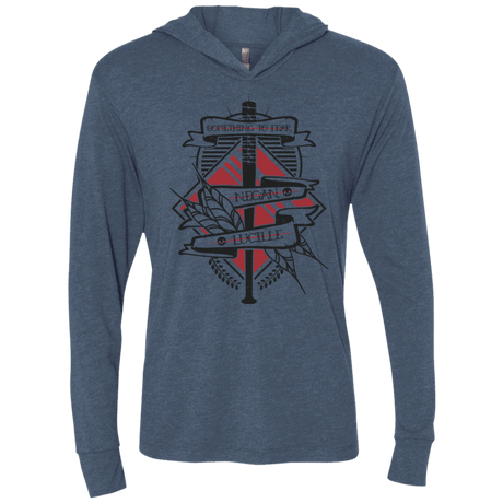 T-Shirts Indigo / X-Small Negan & Lucille Triblend Long Sleeve Hoodie Tee