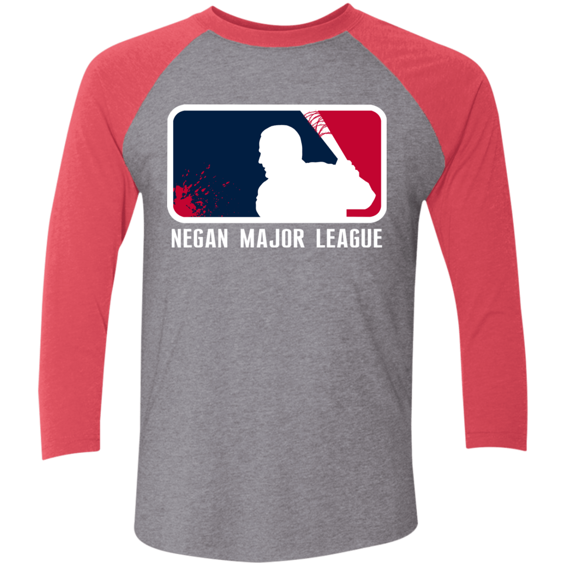 T-Shirts Premium Heather/ Vintage Red / X-Small Negan Mayor League Triblend 3/4 Sleeve