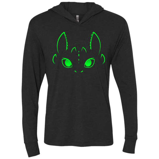 T-Shirts Vintage Black / X-Small Neon Toothless Triblend Long Sleeve Hoodie Tee