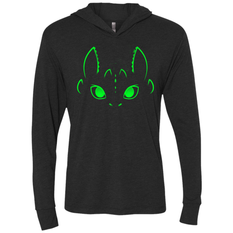 T-Shirts Vintage Black / X-Small Neon Toothless Triblend Long Sleeve Hoodie Tee