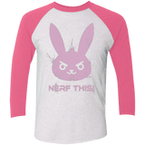 T-Shirts Heather White/Vintage Pink / X-Small Nerf This Triblend 3/4 Sleeve