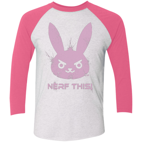 T-Shirts Heather White/Vintage Pink / X-Small Nerf This Triblend 3/4 Sleeve