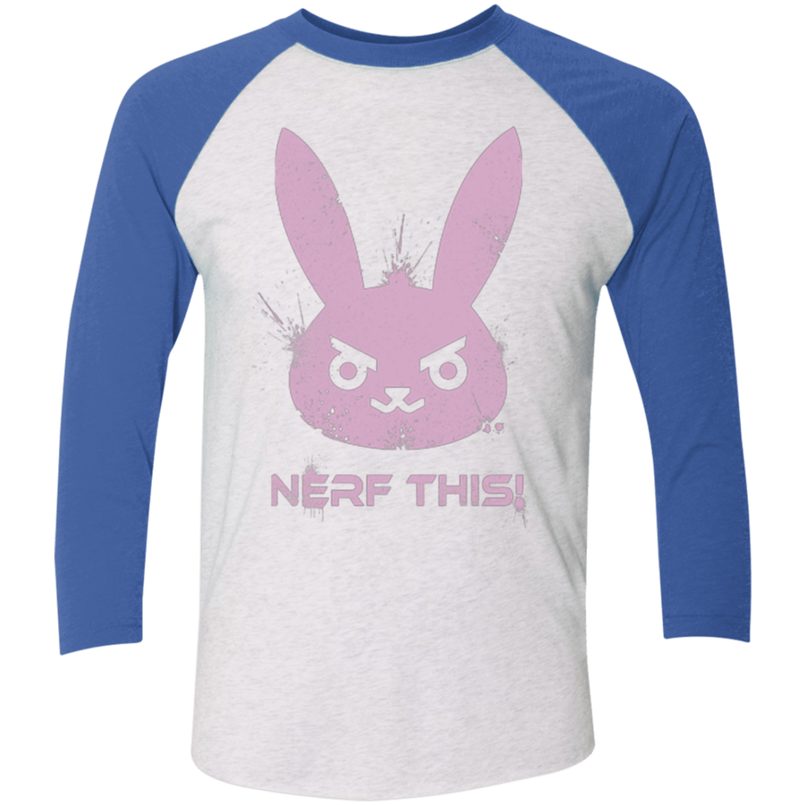 T-Shirts Heather White/Vintage Royal / X-Small Nerf This Triblend 3/4 Sleeve