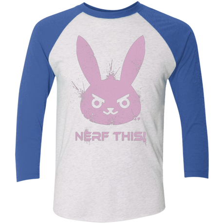 T-Shirts Heather White/Vintage Royal / X-Small Nerf This Triblend 3/4 Sleeve