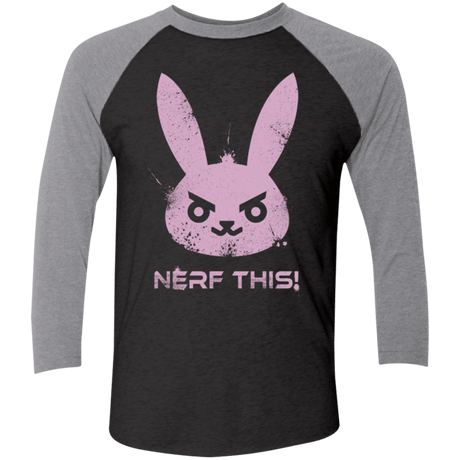 T-Shirts Vintage Black/Premium Heather / X-Small Nerf This Triblend 3/4 Sleeve