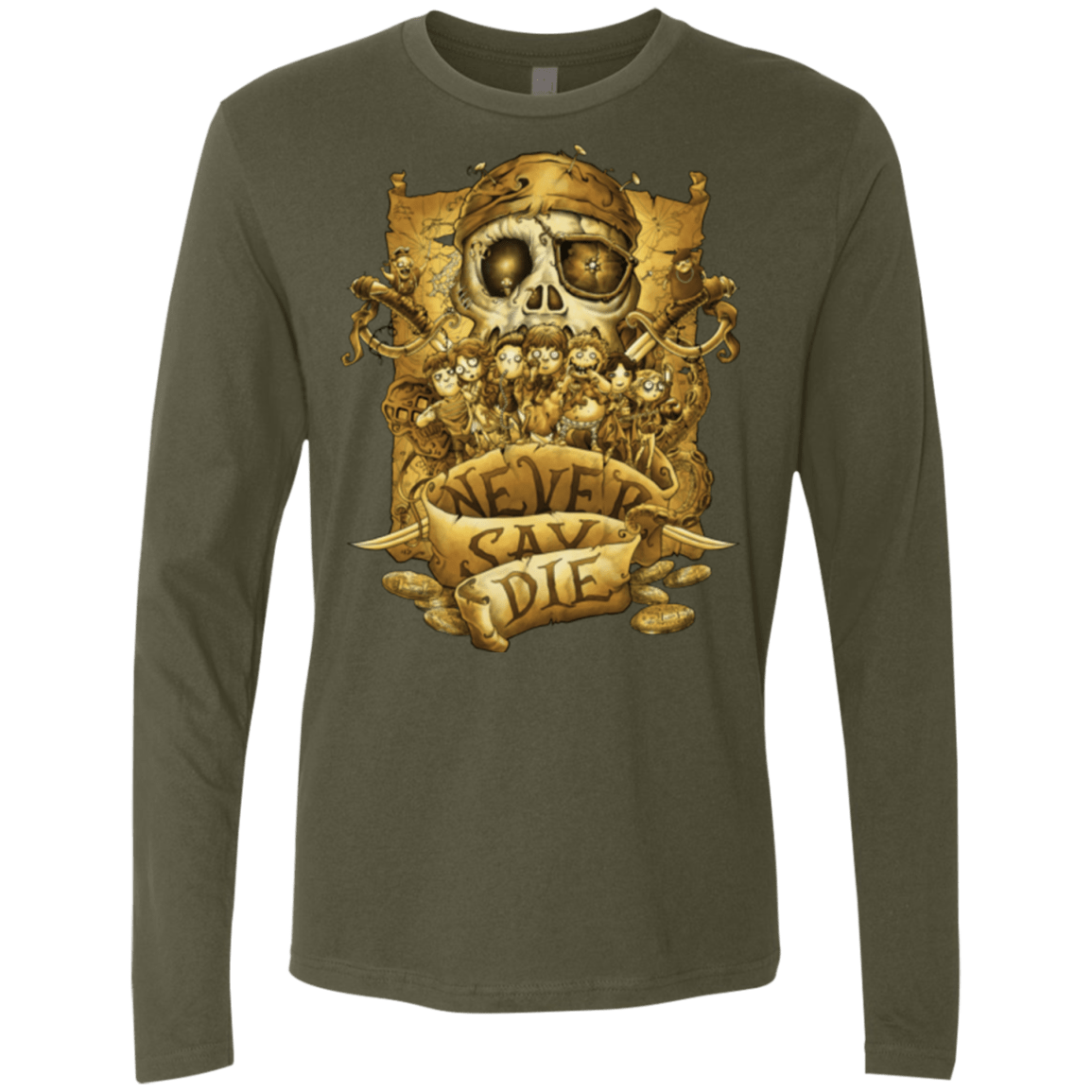 T-Shirts Military Green / Small Never Say Die Men's Premium Long Sleeve