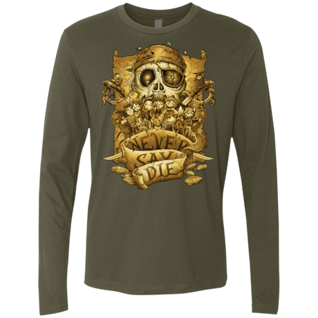 T-Shirts Military Green / Small Never Say Die Men's Premium Long Sleeve