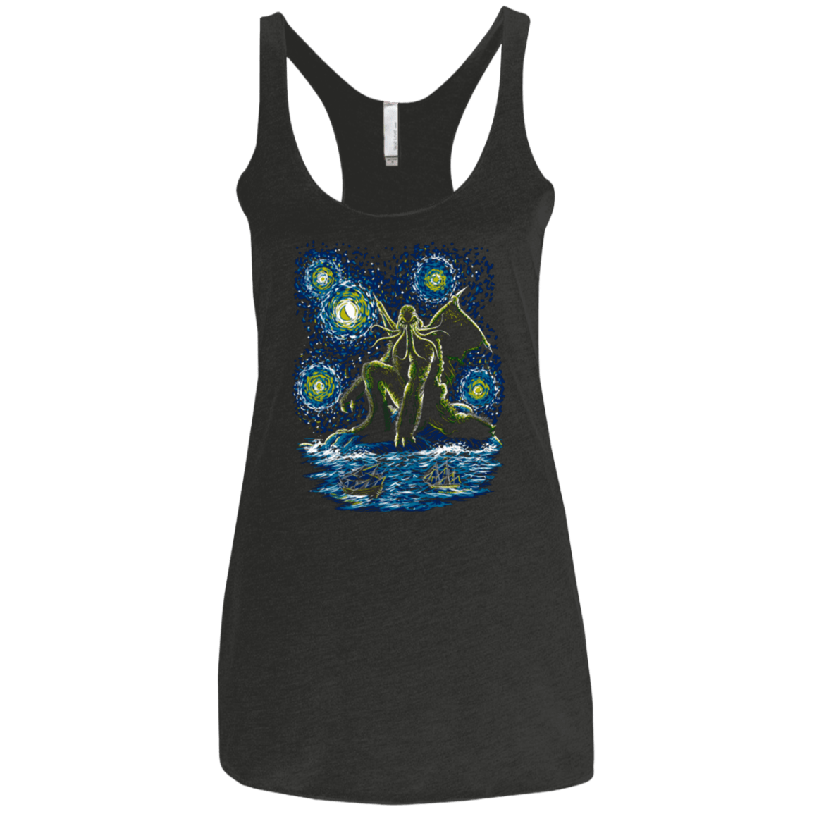 T-Shirts Vintage Black / X-Small Night of Cthulhu Women's Triblend Racerback Tank