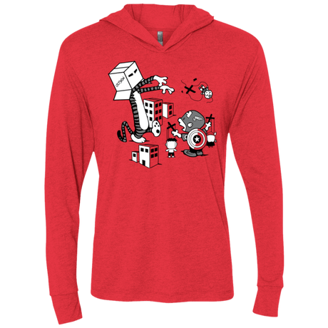 T-Shirts Vintage Red / X-Small No Strings Attached Triblend Long Sleeve Hoodie Tee