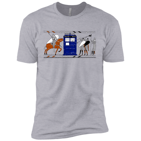 T-Shirts Heather Grey / YXS Nocens Lupus Tardis in the Bayeux Tapestry Boys Premium T-Shirt