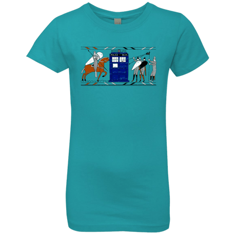T-Shirts Tahiti Blue / YXS Nocens Lupus Tardis in the Bayeux Tapestry Girls Premium T-Shirt