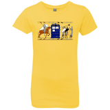 T-Shirts Vibrant Yellow / YXS Nocens Lupus Tardis in the Bayeux Tapestry Girls Premium T-Shirt