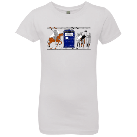 T-Shirts White / YXS Nocens Lupus Tardis in the Bayeux Tapestry Girls Premium T-Shirt
