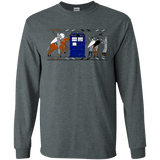 T-Shirts Dark Heather / S Nocens Lupus Tardis in the Bayeux Tapestry Men's Long Sleeve T-Shirt