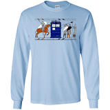 T-Shirts Light Blue / S Nocens Lupus Tardis in the Bayeux Tapestry Men's Long Sleeve T-Shirt