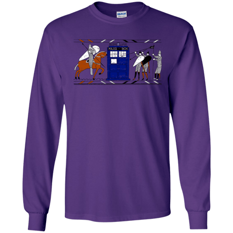 T-Shirts Purple / S Nocens Lupus Tardis in the Bayeux Tapestry Men's Long Sleeve T-Shirt