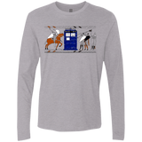 T-Shirts Heather Grey / S Nocens Lupus Tardis in the Bayeux Tapestry Men's Premium Long Sleeve