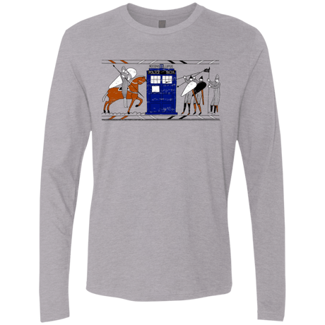 T-Shirts Heather Grey / S Nocens Lupus Tardis in the Bayeux Tapestry Men's Premium Long Sleeve