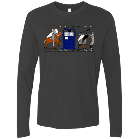 T-Shirts Heavy Metal / S Nocens Lupus Tardis in the Bayeux Tapestry Men's Premium Long Sleeve
