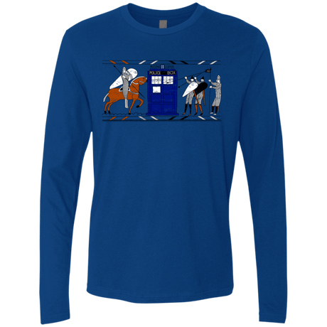 T-Shirts Royal / S Nocens Lupus Tardis in the Bayeux Tapestry Men's Premium Long Sleeve