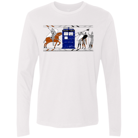 T-Shirts White / S Nocens Lupus Tardis in the Bayeux Tapestry Men's Premium Long Sleeve