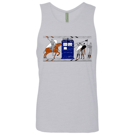 T-Shirts Heather Grey / S Nocens Lupus Tardis in the Bayeux Tapestry Men's Premium Tank Top