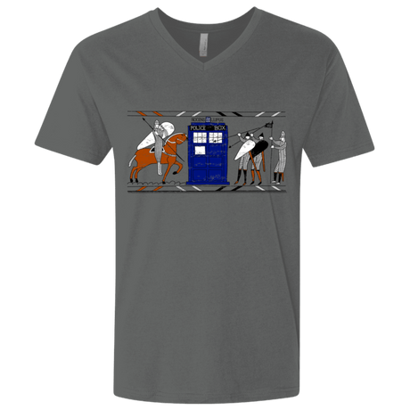 T-Shirts Heavy Metal / X-Small Nocens Lupus Tardis in the Bayeux Tapestry Men's Premium V-Neck
