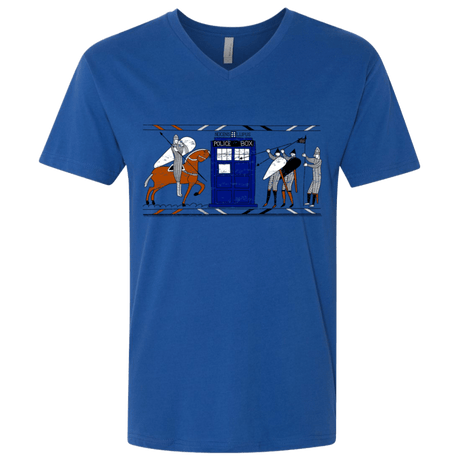 T-Shirts Royal / X-Small Nocens Lupus Tardis in the Bayeux Tapestry Men's Premium V-Neck