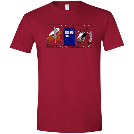 T-Shirts Cardinal Red / S Nocens Lupus Tardis in the Bayeux Tapestry Men's Semi-Fitted Softstyle