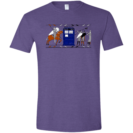 T-Shirts Heather Purple / S Nocens Lupus Tardis in the Bayeux Tapestry Men's Semi-Fitted Softstyle