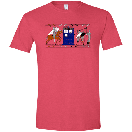 T-Shirts Heather Red / S Nocens Lupus Tardis in the Bayeux Tapestry Men's Semi-Fitted Softstyle