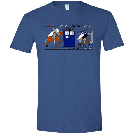 T-Shirts Heather Royal / X-Small Nocens Lupus Tardis in the Bayeux Tapestry Men's Semi-Fitted Softstyle